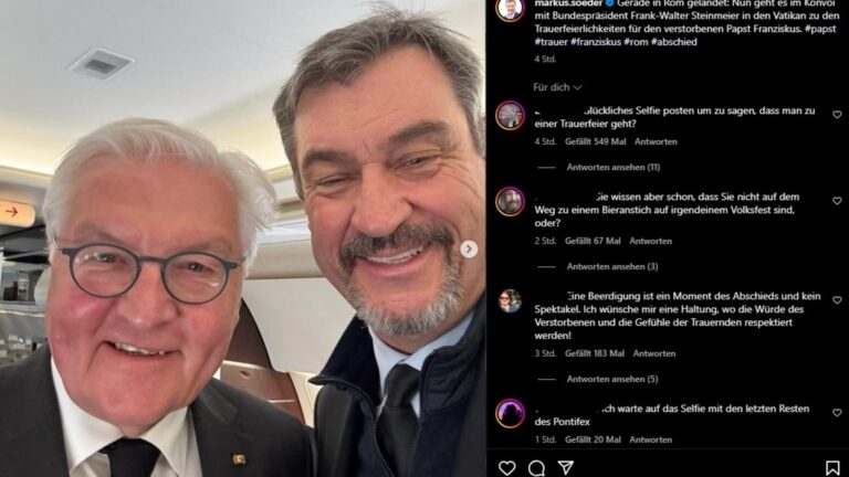 Politiker verhohnogen Papst-Beisetzung mit Selfies