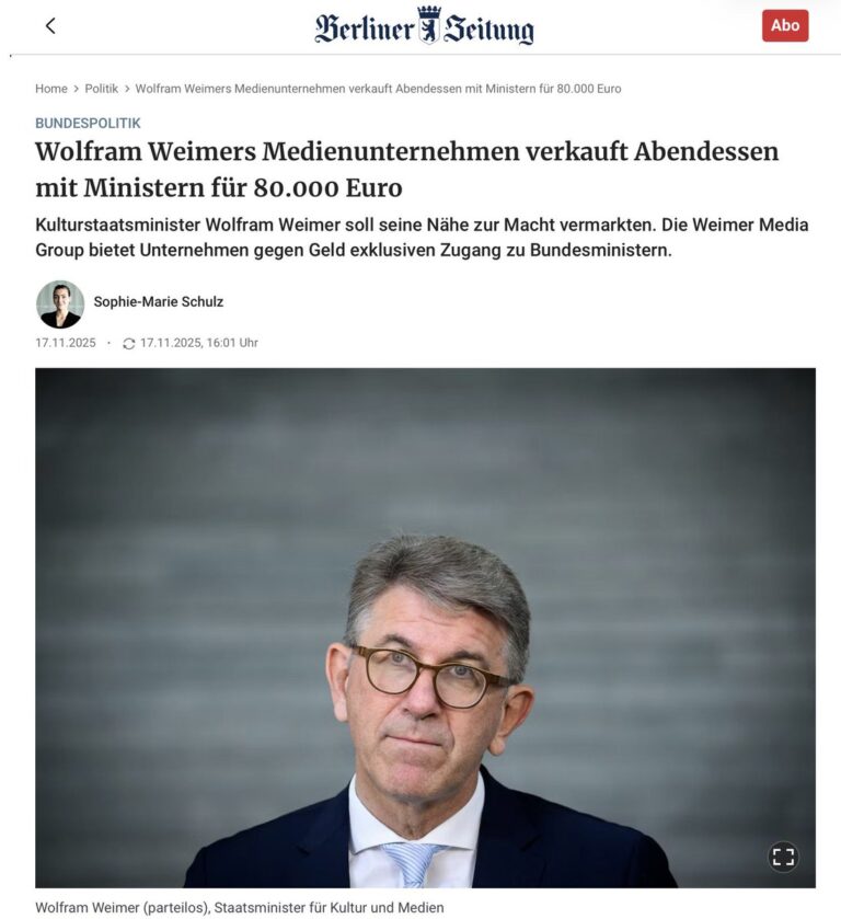 Staatsminister Weimer verkauft die Macht